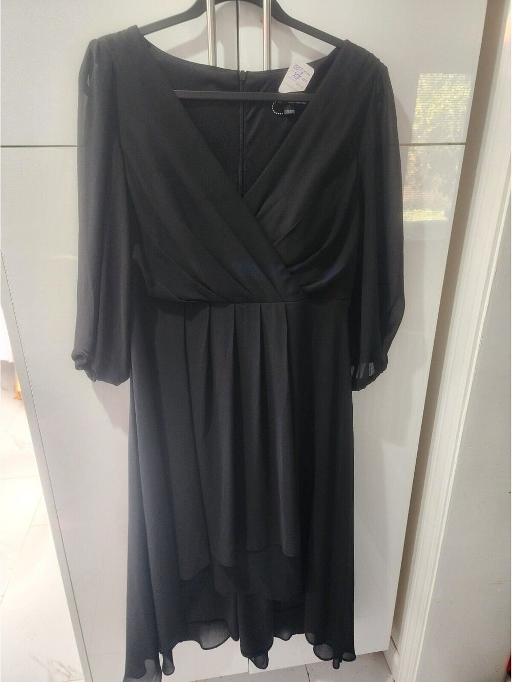 ever Pretty Black Chiffon Midi Dress Size 2XL